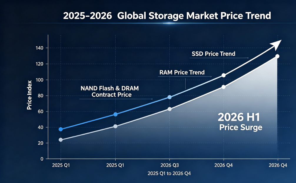 2026 H1 Global Storage Market Prisanalyse: SSD & RAM prisstigning, forsyningstæthed og GUDGA stabil forsyningsstrategi